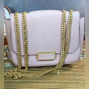 Charles & Keith Blush Crossbody Bag with Gold Chain